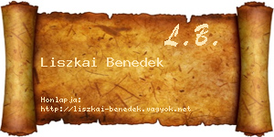 Liszkai Benedek névjegykártya