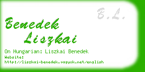 benedek liszkai business card